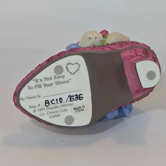 Enesco Calico Cats Figurine It's Not‎ Easy to Fill Your Shoes #314501 - Picture 5 of 5